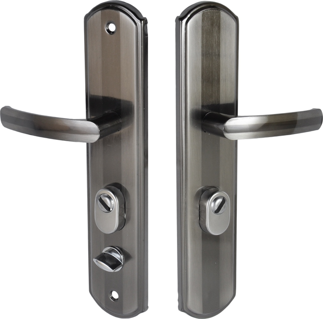 Дверна ручка з довгою накладкою Barcz права сторона 68 мм Нікель DB-PP-03 (5901764424819) - зображення 1