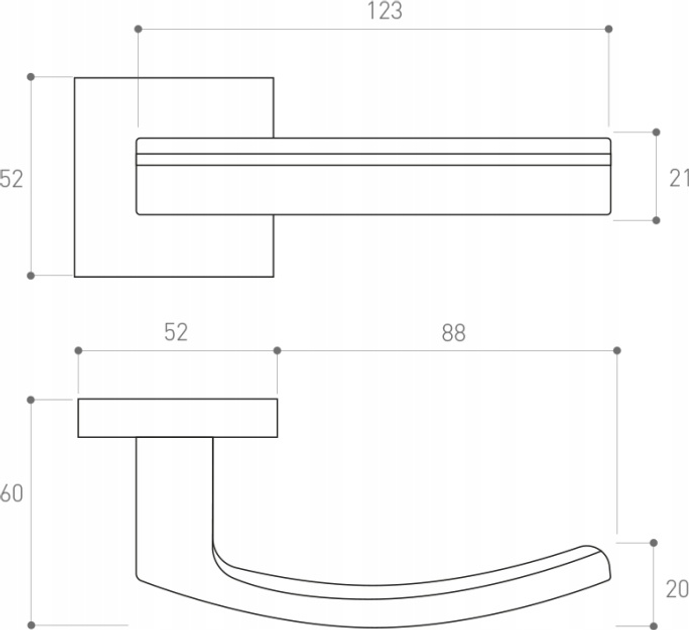 Дверна ручка Metal-Bud Barcelona K Матовий нікель (5907354082117) - зображення 2
