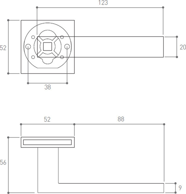 Дверна ручка на розетці Metal-Bud Qubik Чорна (5901643189884) - зображення 2