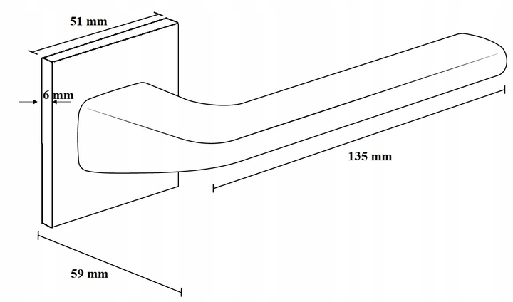 Дверна ручка Metal-Bud Diva K Fit Чорна VDIKFICZ (5905496700609) - зображення 4