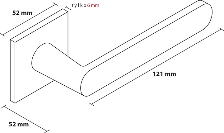 Дверна ручка Metal-Bud Luna Q Slim Матовий хром ZLUKSCM (5905496701125) - зображення 2