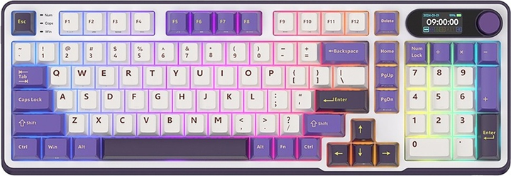 Klawiatura bezprzewodowa RK ROYAL KLUDGE S98 RGB Brown Switch Blackberry Mousse (RK-S98-BBERRYMS-BRNSW-US) - obraz 1