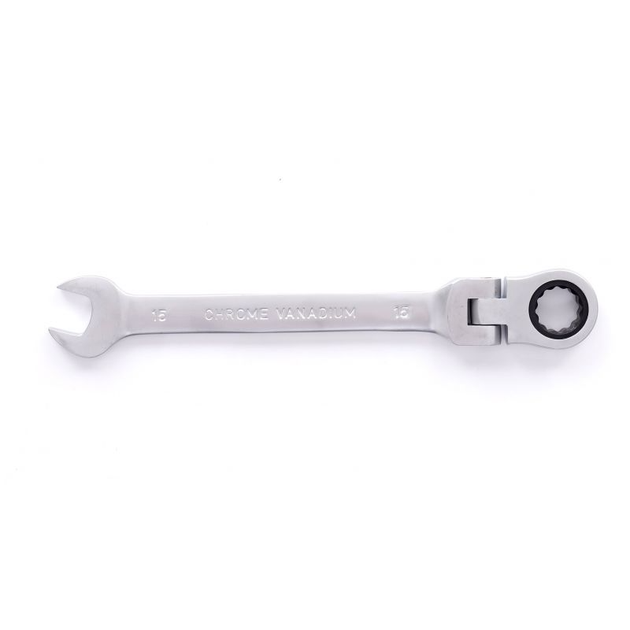 Набір ріжково-накидних ключів комбінованих з тріскачкою Kraft&Dele KD11304 інструменти для гаражу автосервісу майстерні монтажних слюсарних робіт автомобільний комплект гайкових ключів 12 штук розмір 8-19 мм з хромованої вуглецевої сталі CrV у кейсі - зображення 4