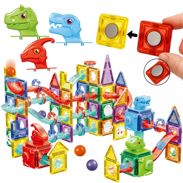 Klocki Magnetyczne Woopie 3D Zestaw Edukacyjny Tor Kulkowy 170 elementów (5906280654863) - obraz 2