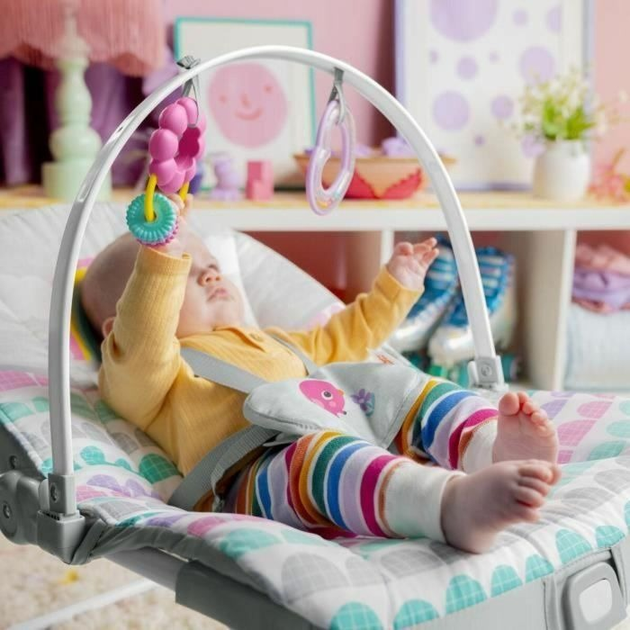 Leżaczek dziecięcy Bright Starts z wibracja Rosy Rainbow  0m+ do 18 kg 13030-3 (0074451130302) - obraz 5
