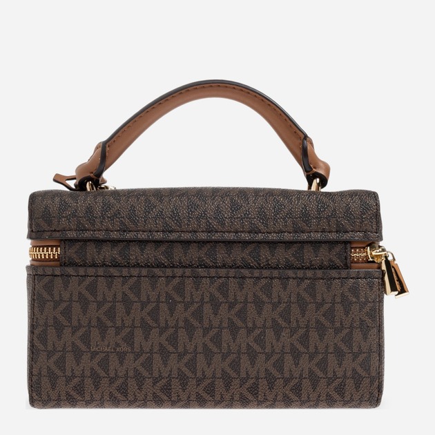 Сумка крос-боді через плече жіноча маленька Michael Kors Jana Xs Th Xbody 32F5GQ1C0B 252 Темно-коричнева (800070349087) - зображення 3