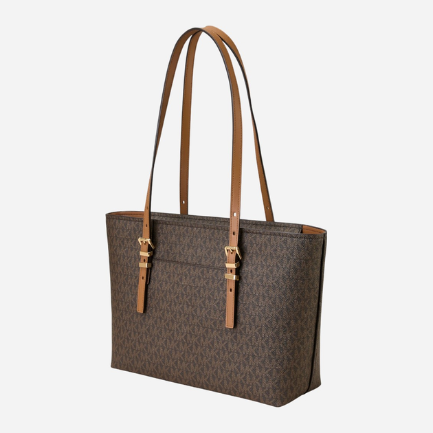 Сумка шоппер жіноча Michael Kors Quinn Md Ew Tz Tote 30T5GQNT2B 252 Темно-коричнева (800070349084) - зображення 3