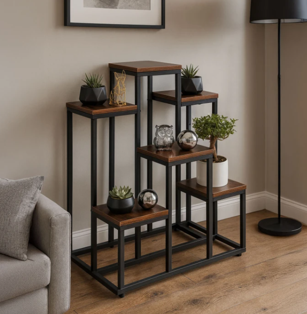 Підставка для квітів у горщиках ModernHome by Multistore ME-ATS20 6 полиць у стилі Лофт (5905817007752) - зображення 6