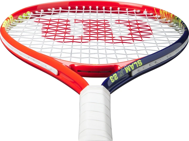 Ракетка для тенниса детская Wilson SLAM JR 23 красно-темно-сине-желтая WR171910 - изображение 5