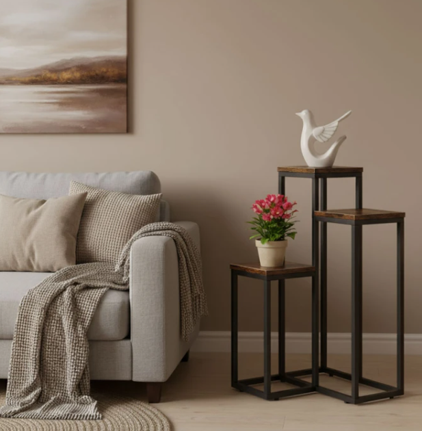 Підставка для квітів у горщиках ModernHome by Multistore ME-ATS14 3 полиці у стилі Лофт (5905817007691) - зображення 6