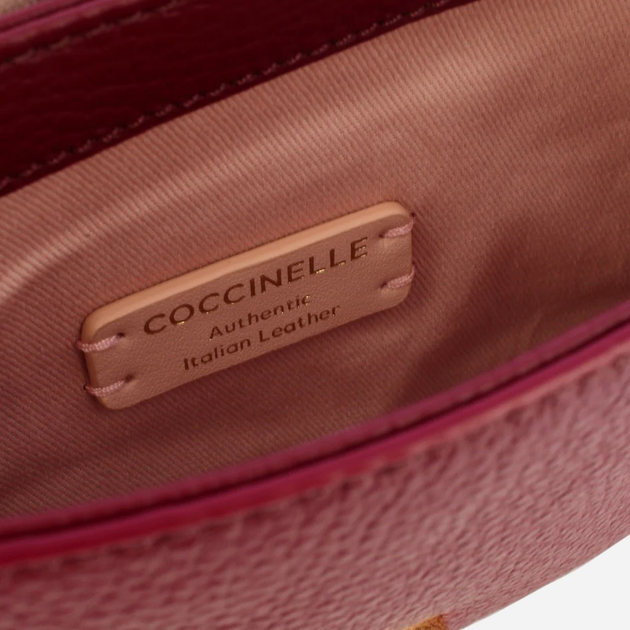 Torebka crossbody damska skórzana Coccinelle E5S00550201-R52 Ciemnoczerwona - obraz 4