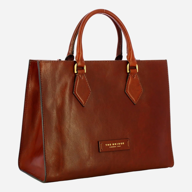 Torba shopper damska skórzana The Bridge 04101501-14 Brązowa - obraz 3