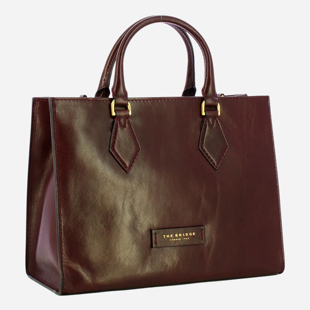 Torba shopper damska skórzana The Bridge 04101501-YF Ciemnobordowa - obraz 3