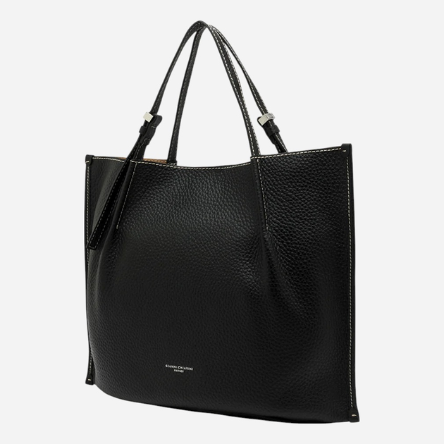 Torba shopper damska skórzana Gianni Chiarini BS-11637-RNGDBL-2566 Czarna - obraz 4