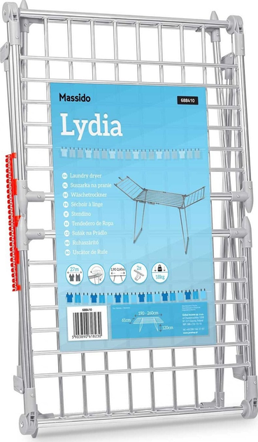 Suszarka na pranie Massido Lydia stojąca rozkładana biała 27 mb (5903890618230) - obraz 7