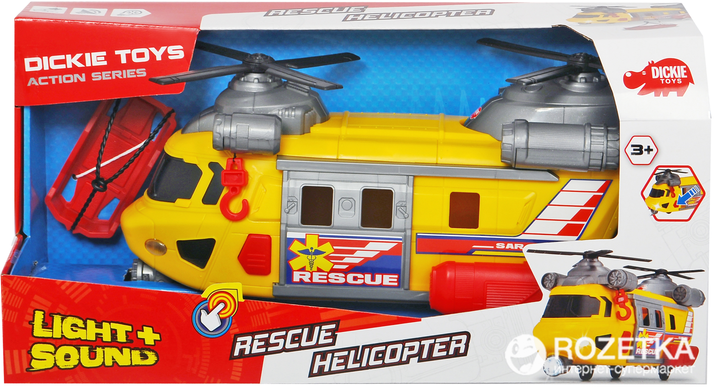 Вертолет Dickie Toys Служба спасения со звуковыми и световыми эффектами ...