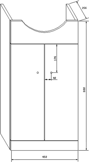 Szafka łazienkowa Deftrans Nice 50 z umywalką Biała (4772013151470) - obraz 2