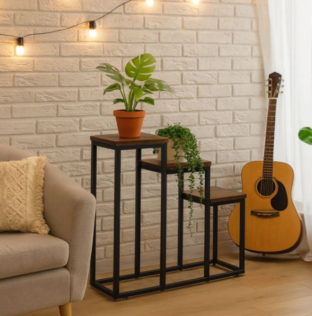 Підставка для квітів у горщиках ModernHome by Multistore ME-ATS15 3 полиці у стилі Лофт (5905817007707) - зображення 6