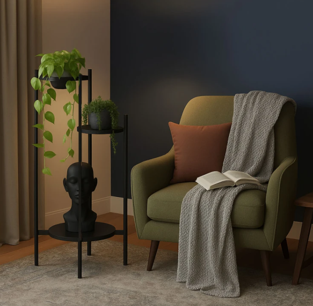 Підставка для квітів ModernHome by Multistore ME-ATS22 3 рівнева полиця Чорна (5905817007776) - зображення 8