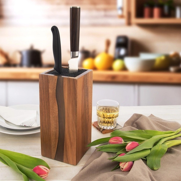 Підставка для ножів Orion River дерев’яна 11 x 11 x 23.5 см (8592381195250) - зображення 2