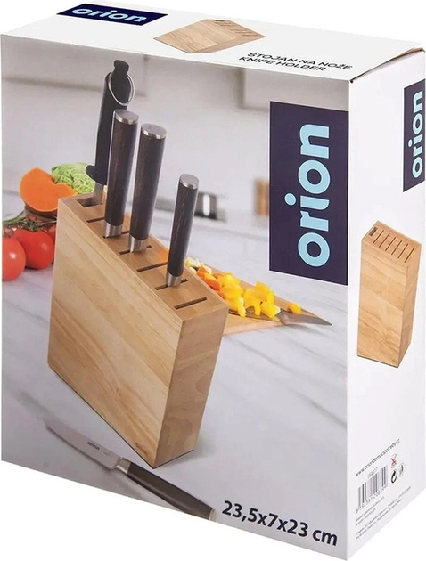 Підставка для ножів Orion з перегородками дерев’яна 20 x 7 x 23 см (8592381208899) - зображення 5