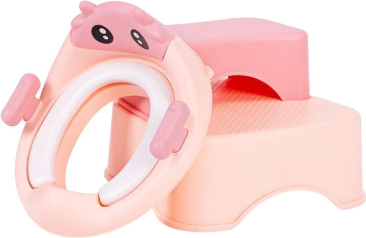 Nakładka na toaletę dla dzieci EcoToys HA-P17-18-PK ze schodkami Różowa (5905817007882) - obraz 2
