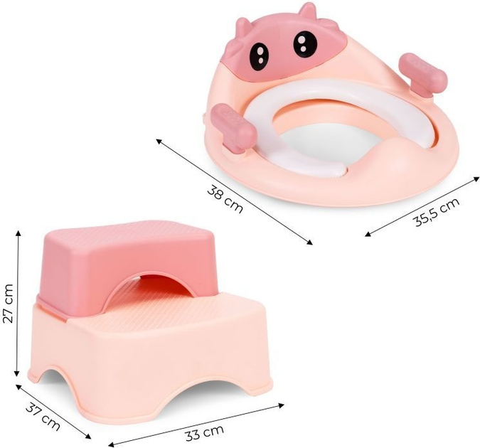Nakładka na toaletę dla dzieci EcoToys HA-P17-18-PK ze schodkami Różowa (5905817007882) - obraz 9