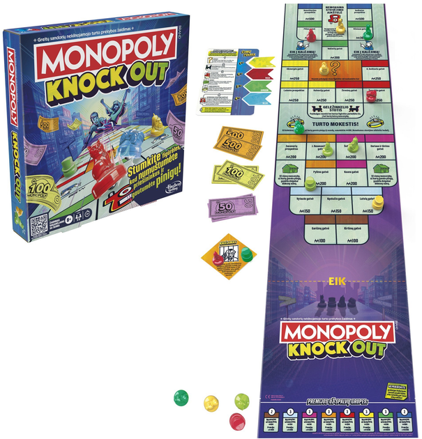 Настільна гра Hasbro Monopoly Knockout (литовська версія) (5010996218209) - зображення 4