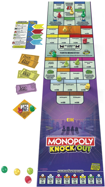 Настільна гра Hasbro Monopoly Knockout (литовська версія) (5010996218209) - зображення 6