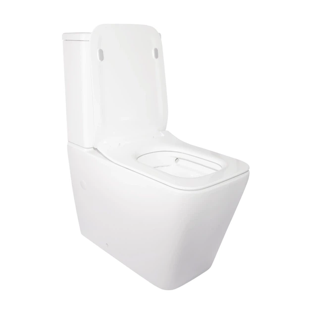 Унитаз компакт Mixxus Quadro-0403-R 640x360 прямоугольный, с сиденьем, белый (MI6710) - изображение 3