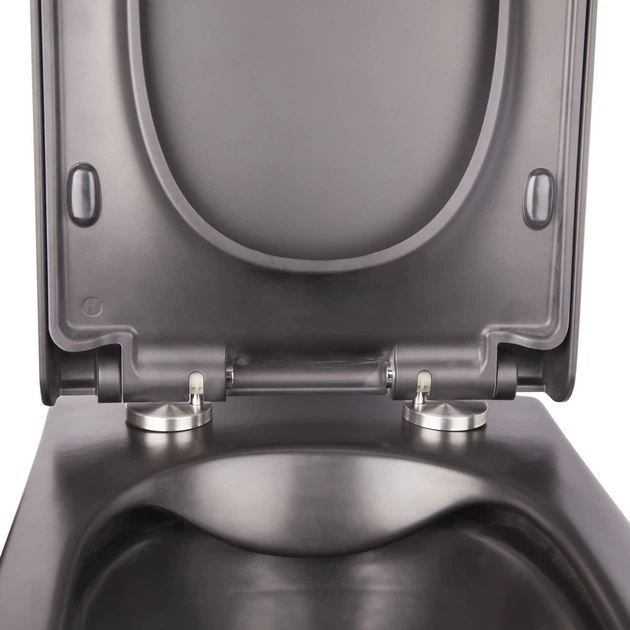 Подвесной унитаз Mixxus Premium Quadro-0302-R Black 530x360x365mm, система смыва RIMLESS (MP6455) - изображение 8