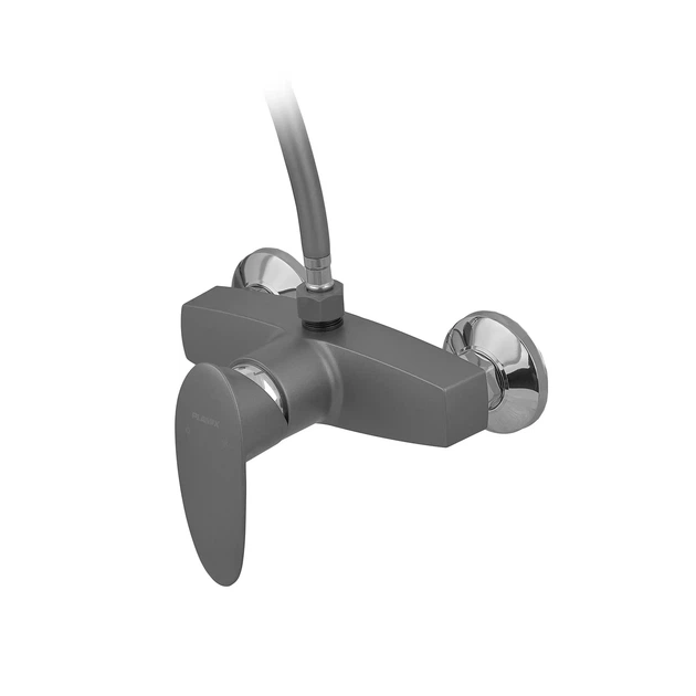 Змішувач для душової кабіни Plamix CEZAR-003 SET Graphite, зі шлангом, лійкою та кронштейном (PM0689) - Фото 3 Змішувач для душової кабіни Plamix CEZAR-003 SET Graphite, зі шлангом, лійкою та кронштейном (PM0689) - зображення 3
