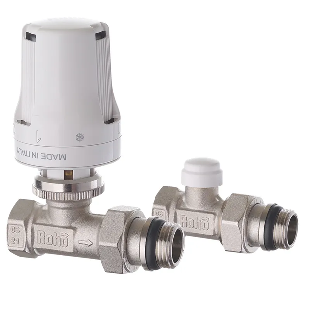 Комплект для підключення радіатора Roho R5161-050K - 1/2" прямий (антипротечка) (RO0119) - Фото 1 Комплект для підключення радіатора Roho R5161-050K - 1/2" прямий (антипротечка) (RO0119) - зображення 1