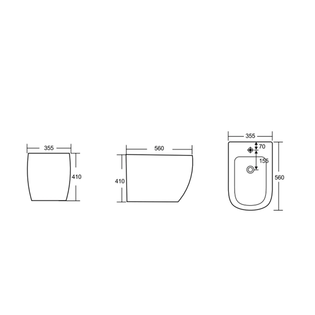 Биде напольное Mixxus Premium ELLIPSE-0601 580х360х410mm (MP6594) - изображение 4