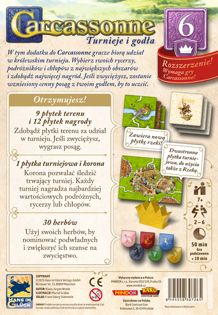 Dodatek do gry planszowej Bard Carcassonne 3 Turnieje i Godła Edycja 6 (edycja polska) (8595558307265) - obraz 2