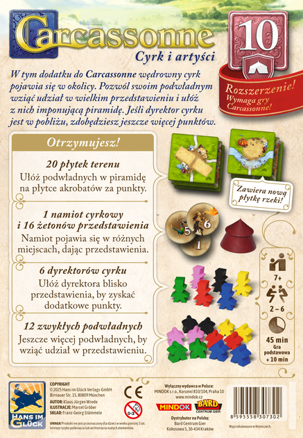 Dodatek do gry planszowej Bard Carcassonne 3 Cyrk i Artyści Edycja 10 (edycja polska) (8595558307302) - obraz 2