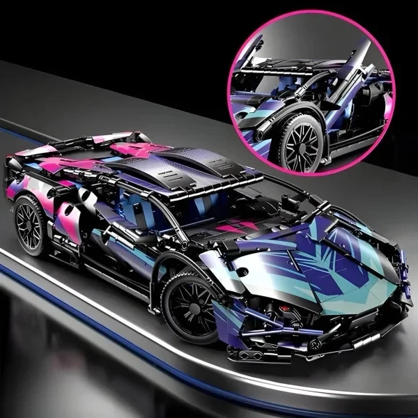 Конструктор суперкар Lamborghini, двери-ножницы, работающий рулевой механизм - Фото 2 Конструктор суперкар Lamborghini, двери-ножницы, работающий рулевой механизм - изображение 2