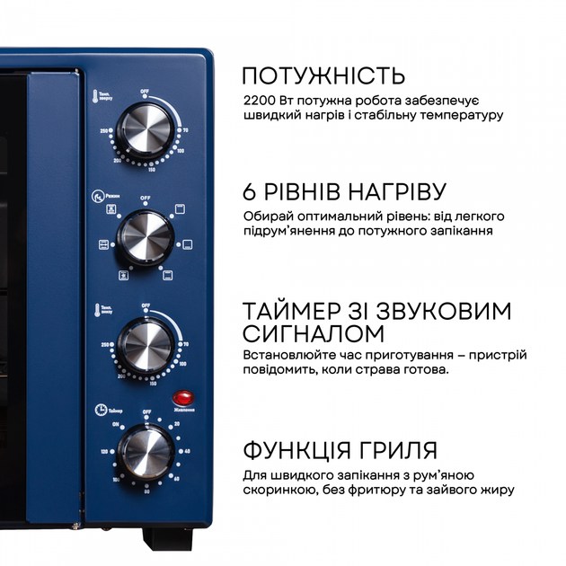 Електродуховка LIBERTON LEO-600 Dark Blue - зображення 3