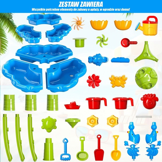 Stolik wodny Woopie 2w1 Piaskownica Fontanna XXL Aquapark Delfin 55662 (5906280655662) - obraz 3