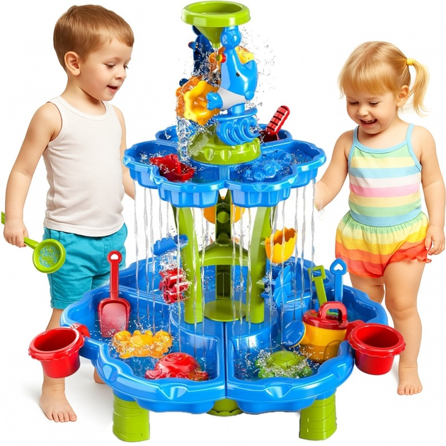Stolik wodny Woopie 2w1 Piaskownica Fontanna XXL Aquapark Delfin 55662 (5906280655662) - obraz 9