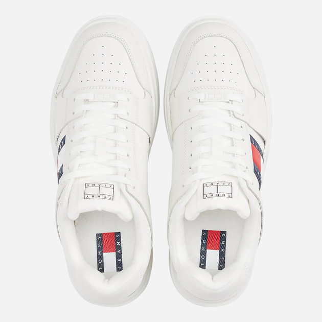 Sneakersy męskie skórzane Tommy Jeans EM0EM01576-TCR 45 Białe (8720638358992) - obraz 5