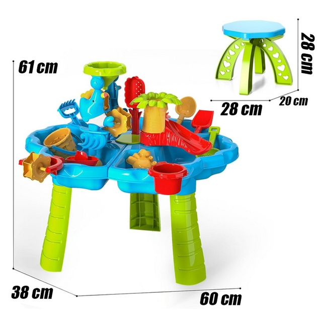 Stolik wodny Woopie 2w1 Piaskownica z Krzesełkiem Aquapark Delfin 55686 (5906280655686) - obraz 4