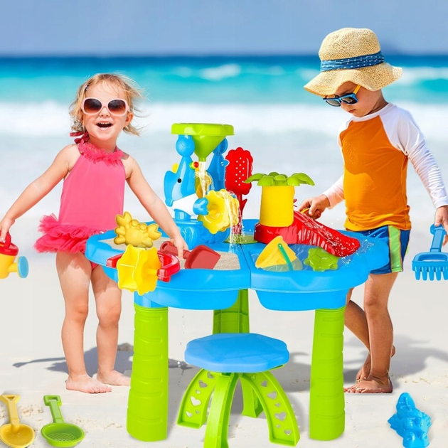Stolik wodny Woopie 2w1 Piaskownica z Krzesełkiem Aquapark Delfin 55686 (5906280655686) - obraz 7