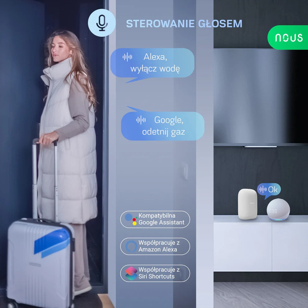 Розумний електропривод клапана NOUS L3 (Wi-Fi) (5907772033951) - зображення 3