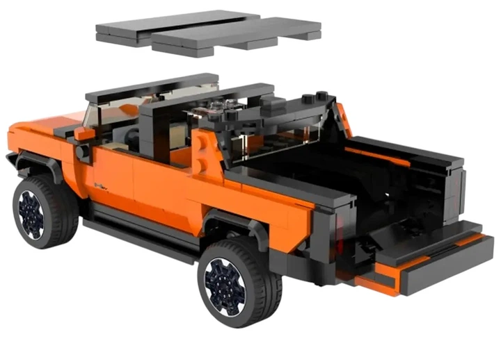 Машинка-конструктор Rastar Bricks Hummer EV 1:30 Помаранчева 4540088 (6930751322899) - зображення 4