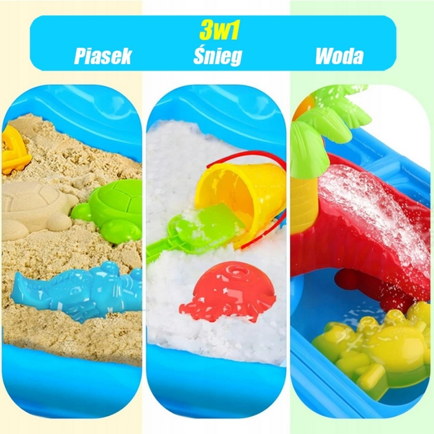 Stolik wodny Woopie 2 w 1 Piaskownica z Krzesełkiem XL Aquapark 4-Baseny 13 elementów 55709 (5906280655709) - obraz 3