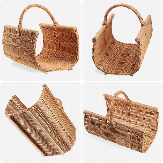 Декоративний кошик Kadax натуральний для дрів 60 x 40 x 50 см (5903699485163) - зображення 5