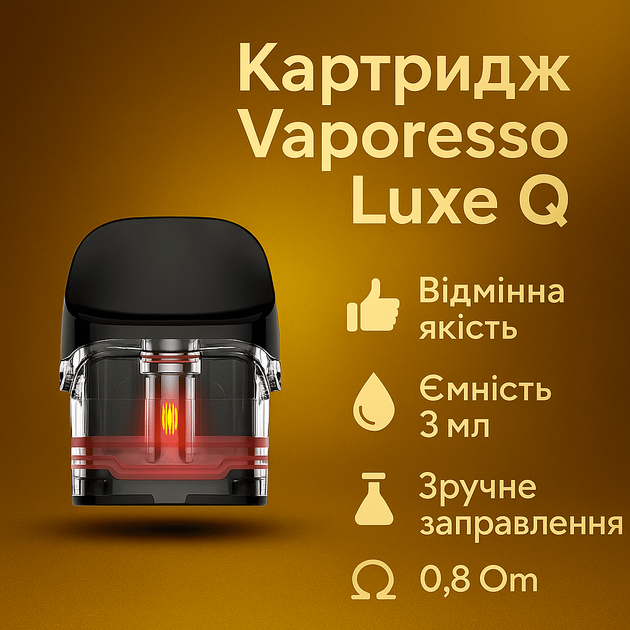 Картридж Vaporesso Luxe Q 3ml 0.8 Ом термостойкий прозрачный пластик - изображение 2