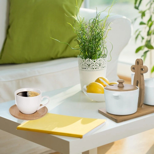 Набір чашок Orion Whiteline порцелянові із блюдцями 100 мл 6 штук (8592381161743) - зображення 3