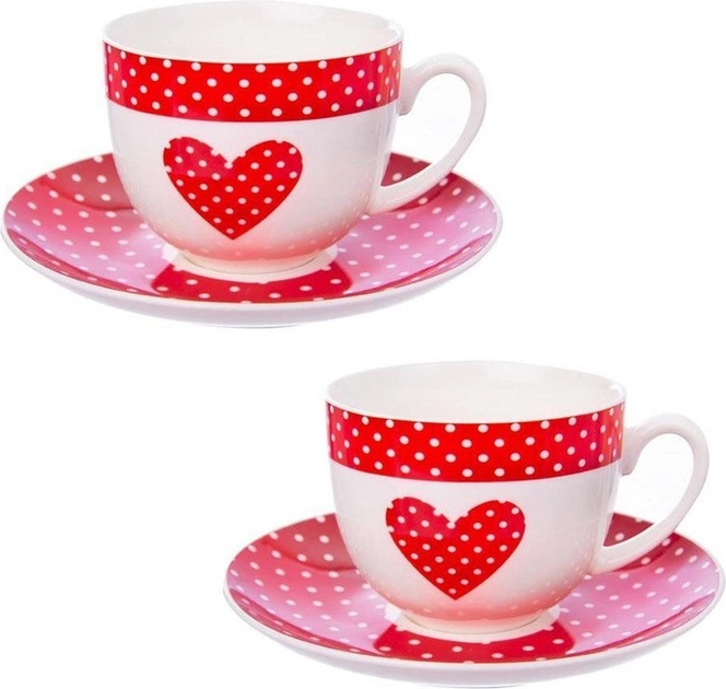 Набір чашок Orion Tecka порцелянові із блюдцями 280 мл 2 шт (8592381161545) - зображення 1